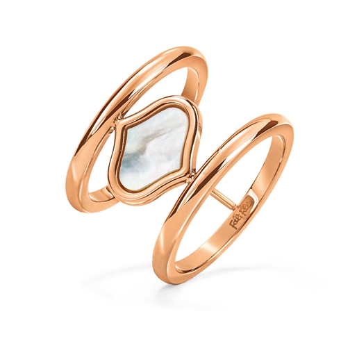 Mod Princess Rose Gold Plated Wide Ring-